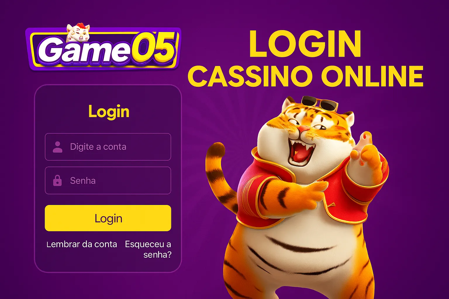 Criar uma nova Conta no plataforma Game05